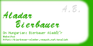 aladar bierbauer business card